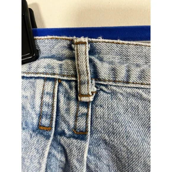 Vintage High Waisted Cuffed Denim 31 Blue Shorts 90s Mom Twee Cowgirl Western - Picture 4 of 15